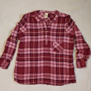 Blair Red and Pink Plaid Blouse